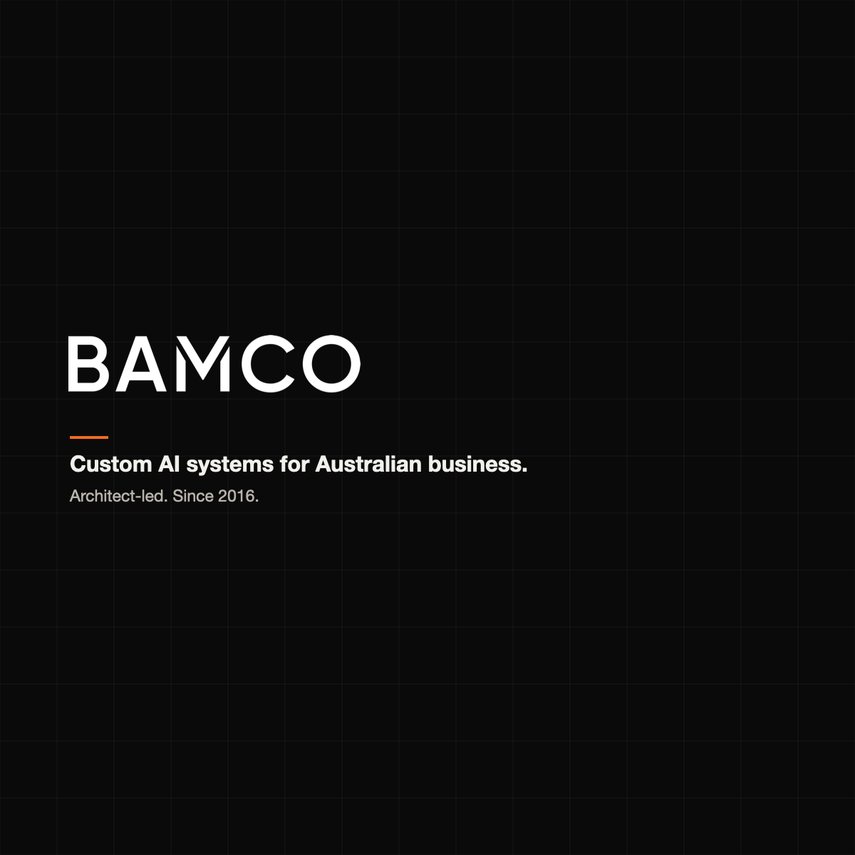 Bamco | Enterprise AI systems, designed and built